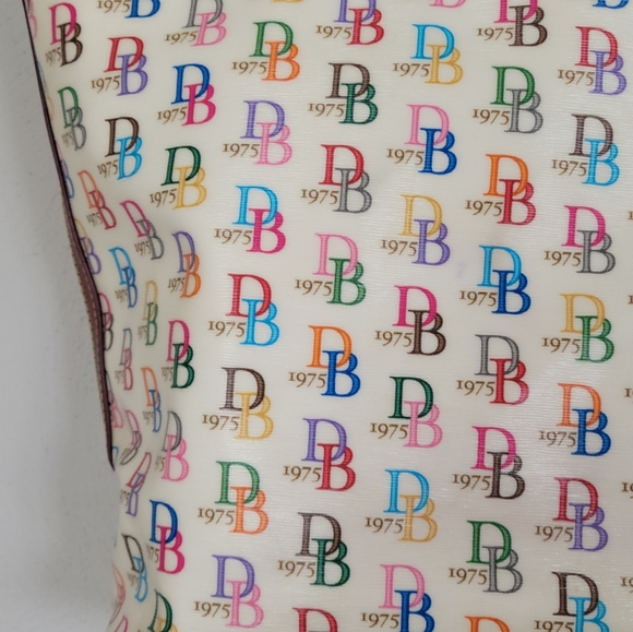 Dooney & Bourke RARE, VTG, AWL, Y2K DB1975 Rainbow Large Zip Tote, DUCK Fob - Picture 6 of 16